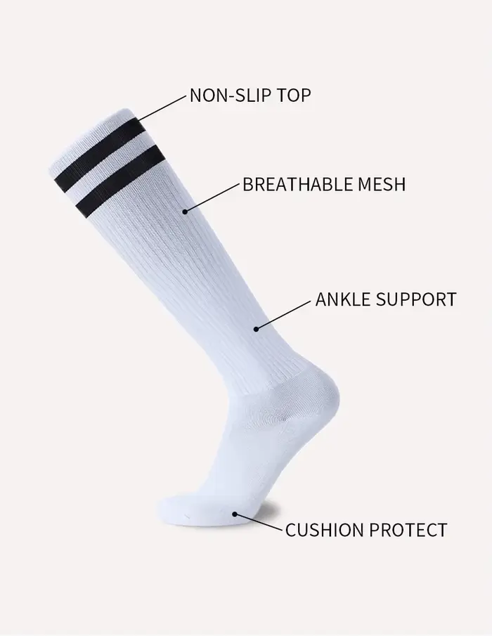 Chaussettes de Football pour enfants, garçons et filles, chaussettes rayées en coton respirant, Baseball, évacuant l'humidité, fines et douces
