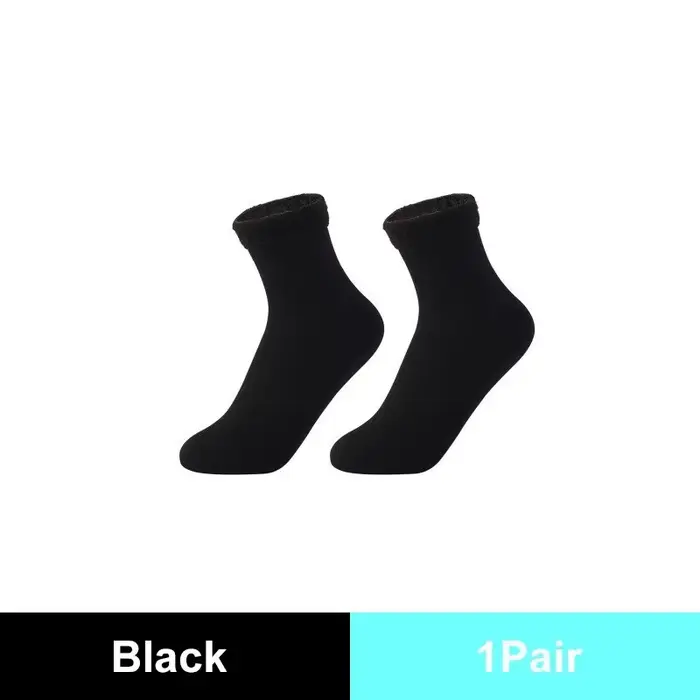 Chaussettes de neige thermiques épaisses pour hommes et femmes, laine de velours douce, monochromati