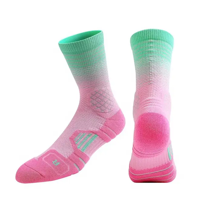 Chaussettes de Sport antidérapantes à séchage rapide, à la mode, pour basket-ball, Football, dégradé