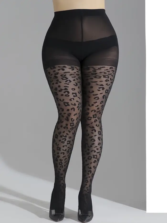 Une paire de collants opaques à la mode imprimé léopard Starlight pour femmes avec leggings très ext