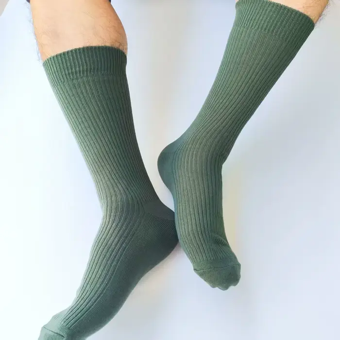 Harajuku couleur hommes mi-mollet coton côtelé rayure chaussettes japonais rue Vibrant Klein bleu ja