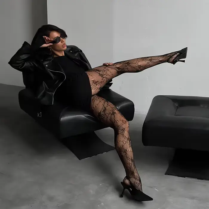 Kave – collants à motifs en résille pour femmes