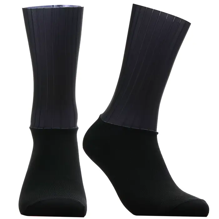 Chaussettes aérodynamiques de l'équipe de vélo, antidérapantes, sans couture, pour cyclisme de route