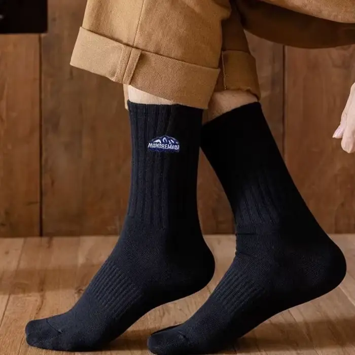 Chaussettes unies épaisses pour hommes et femmes