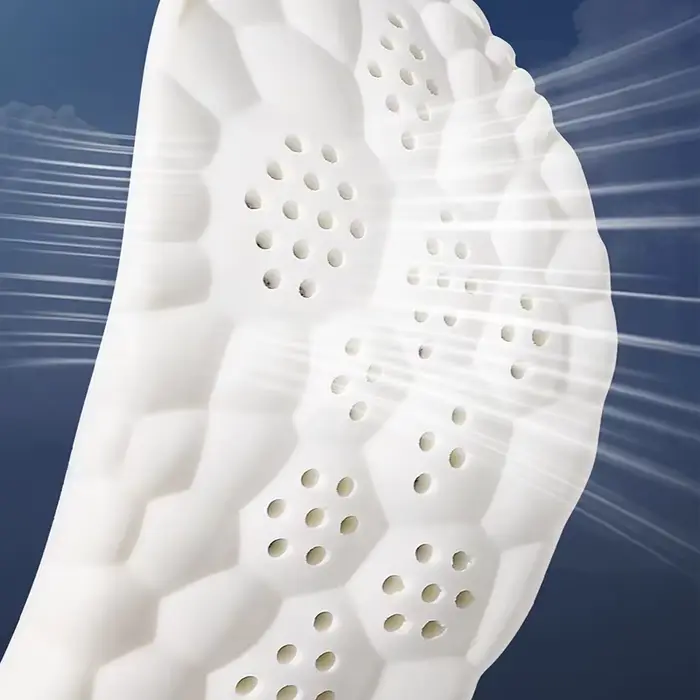 1 paire de semelles intérieures de sport en latex, souples, haute élasticité, orthopédiques, respirantes, amortissantes, avec soutien de la voûte plantaire