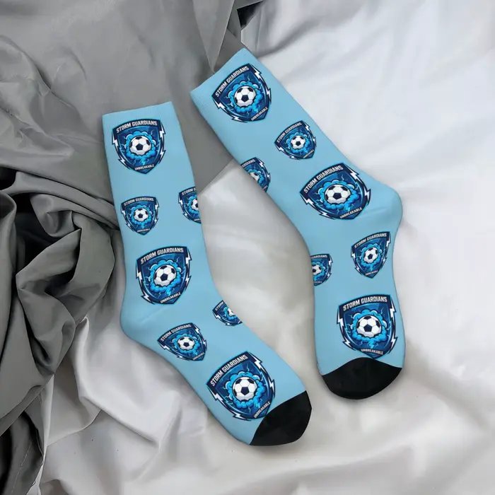 Chaussettes personnalisées avec logo de l'équipe personnalisé, chaussettes avec visage souriant, ada