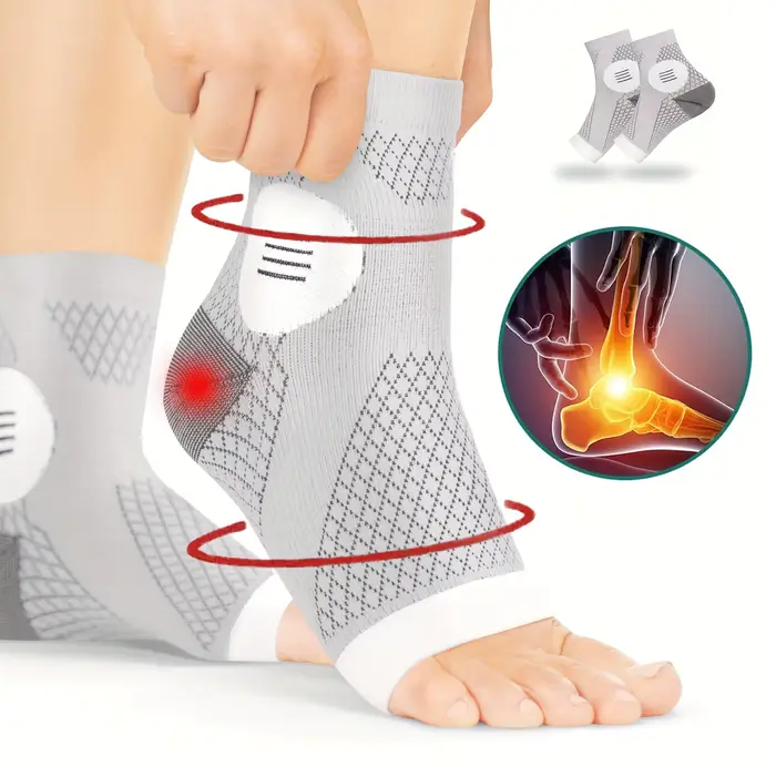 1 paire de chaussettes de Compression de cheville, manchons de pied de Compression avec soutien de l
