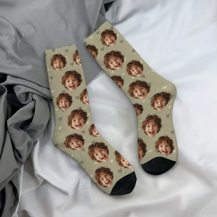 Chaussettes personnalisées en forme de visage Chaussettes personnalisées unisexes Chaussettes photo 