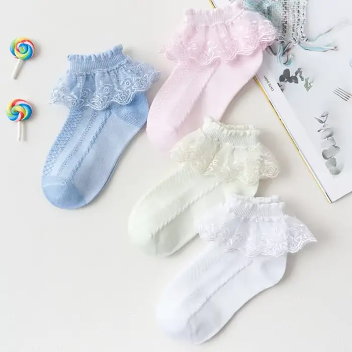 Filles dentelle à volants princesse maille chaussettes infantile bébé enfants chaussette courte