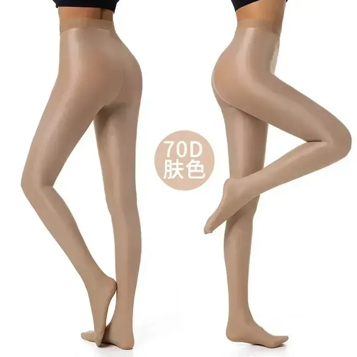 Collants façonnants 70D pour femmes, collants brillants, forme Sexy, chanteur de danse, réfléchissan