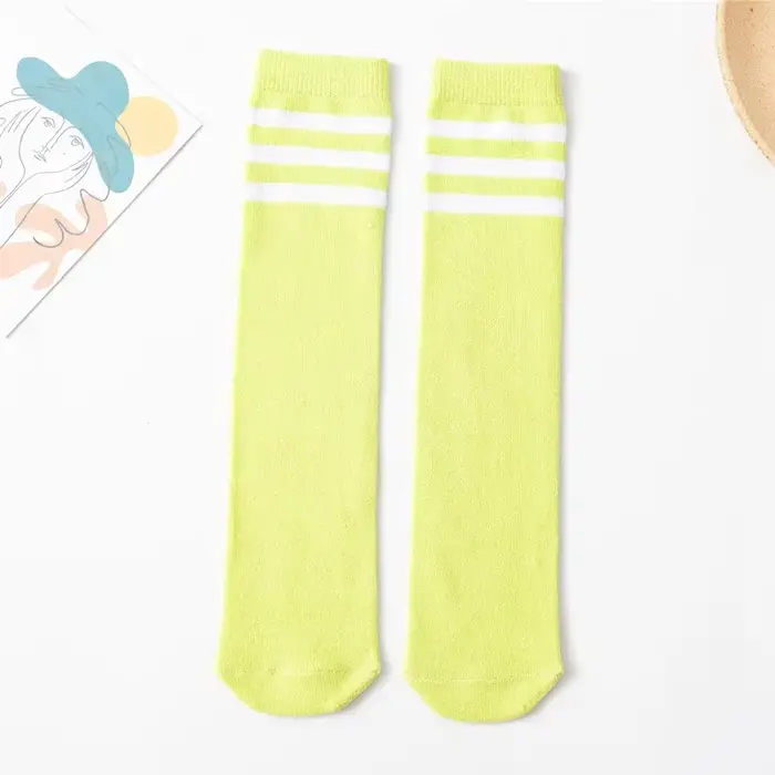 Chaussettes de football pour enfants de 28 cm, chaussettes hautes à trois bandes, chaussettes de spo
