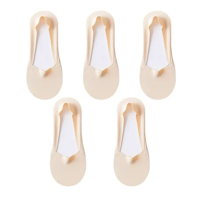 5 paires de chaussettes respirantes invisibles en Silicone pour femmes, antidérapantes, couleur unie