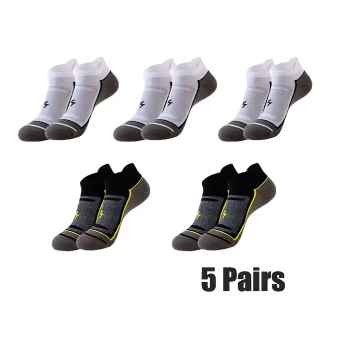5 paires de chaussettes pour hommes, chaussettes basses colorées, confortables, respirantes, pour la