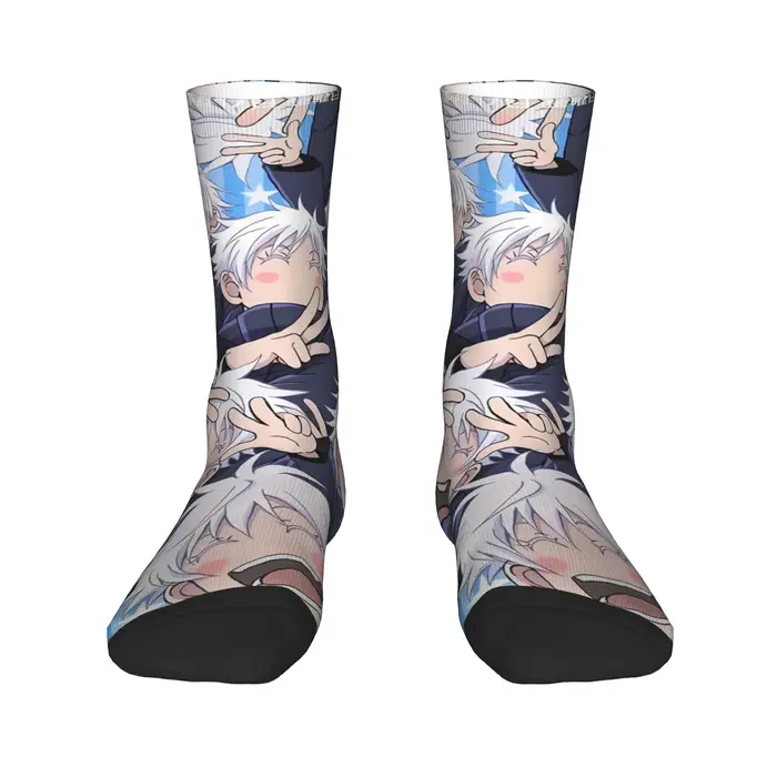 Gojo Sensei Anime Manga chaussettes bas modernes hiver anti-dérapant adultes hommes