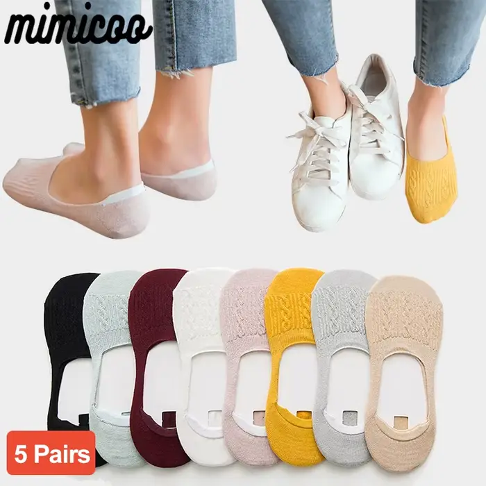 5 paires de chaussettes basses en coton pour femmes