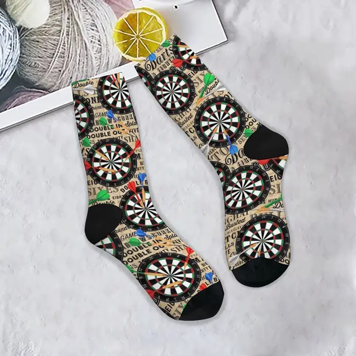 Chaussettes pour hommes style rétro jeu de fléchettes