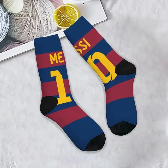 Messi Soccer No.10 chaussettes pour hommes nouveauté drôle heureux