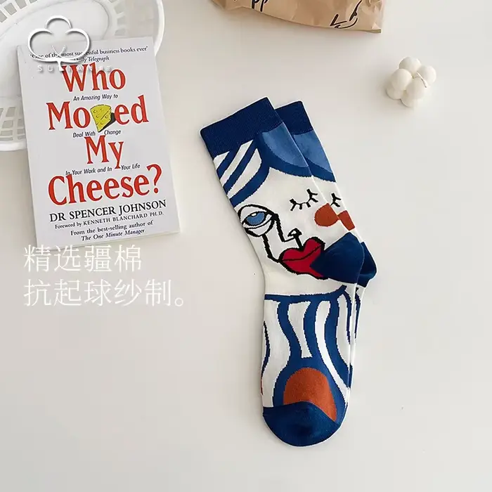 Chaussettes de skateboard pour femmes, bonneterie en coton, streetwear féminin, Harajuku, peinture à