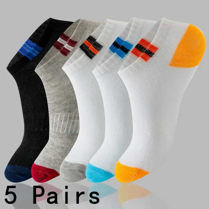 5 paires de chaussettes de sport pour hommes pour toutes les saisons, confortables, absorbant la tra
