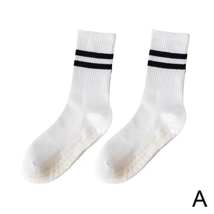 8 couleurs chaussettes de sport coton mi-tube bas professionnel antidérapant Silicone intérieur Fitn