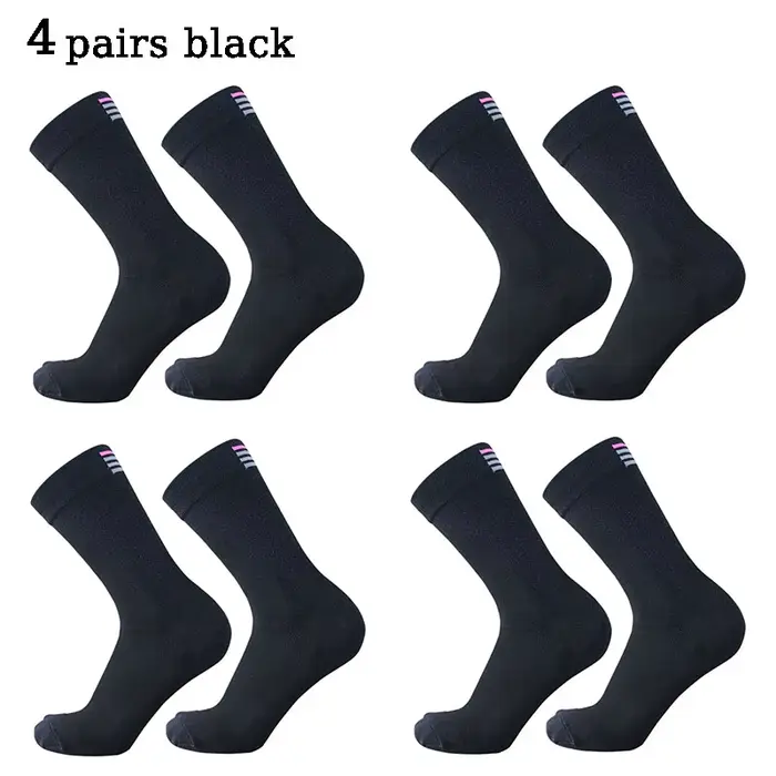 4 paires de chaussettes de cyclisme mi-longues RA pour hommes et femmes, 2 couleurs, adaptées aux sp