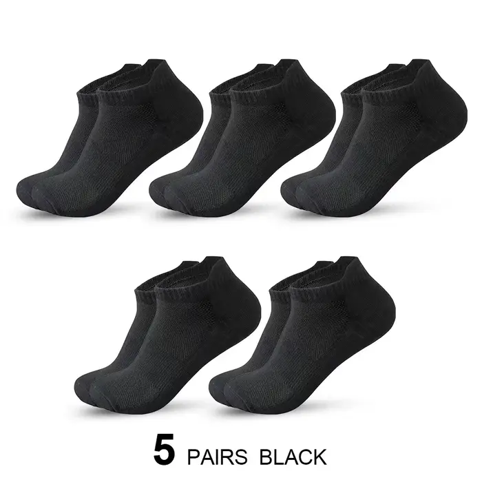5 paires de chaussettes pour hommes, respirantes, en maille, sport, décontractées, absorbant la tran