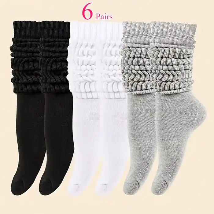 6 paires de chaussettes mi-mollet pour femmes