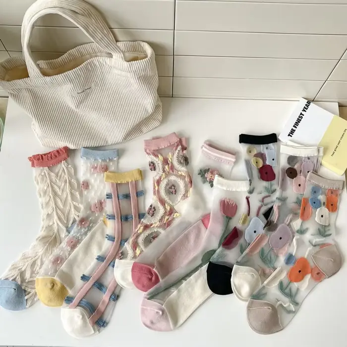 Chaussettes de mode pour femmes été respirant