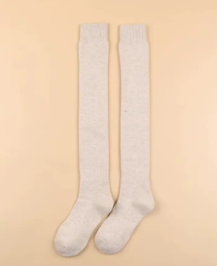 Chaussettes hautes Lolita pour femmes, noires et blanches, au-dessus du genou, chaussettes longues m