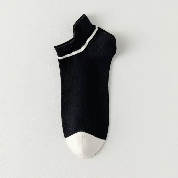 Chaussettes classiques décontractées en coton pour hommes, noir et blanc, poignée de levage, tube co