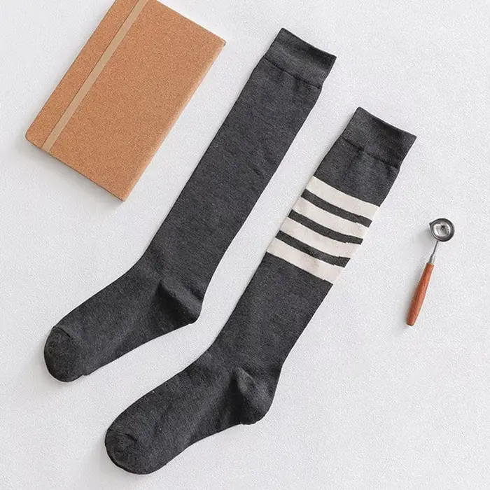 Chaussettes longues en coton mollet pour femmes, Style coréen, chaussettes chaudes aux genoux, chaus