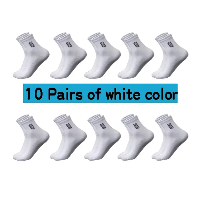 20 pièces = 10 paires de chaussettes pour hommes de haute qualité en coton respirant absorbant la su