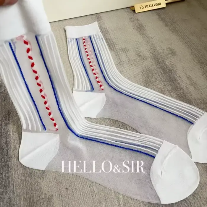 Chaussettes habillées classiques vintage élastiques rayées en nylon pour hommes, chaussettes d'affai