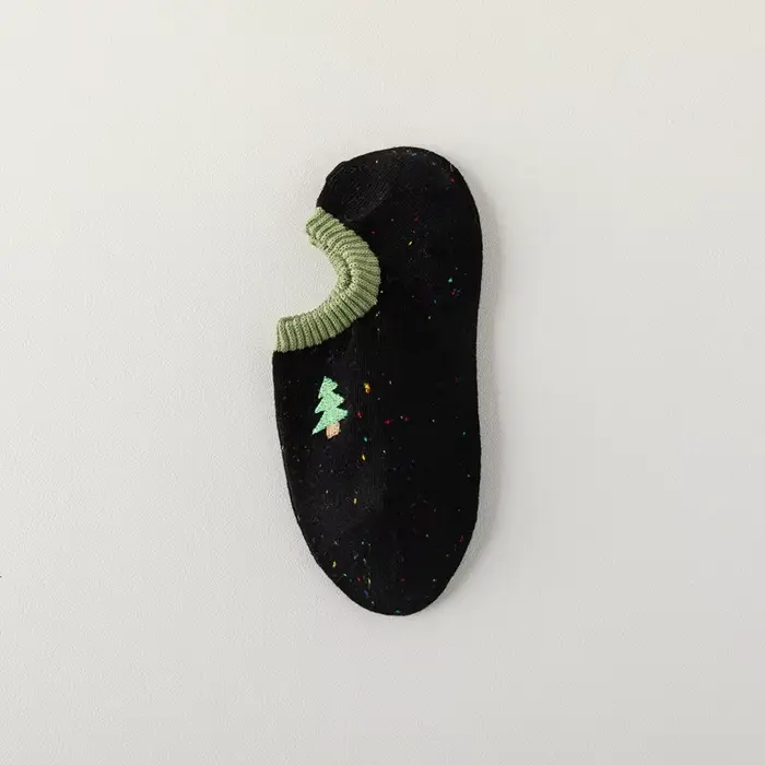 Chaussettes basses mignonnes pour femmes, broderie de dessin animé, chaussettes invisibles d'été en 