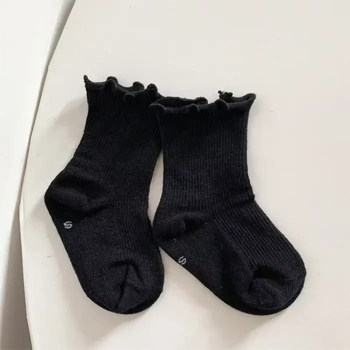 Chaussettes mi-longues en coton pour nouveau-né fille, vêtement doux et confortable pour enfant en b