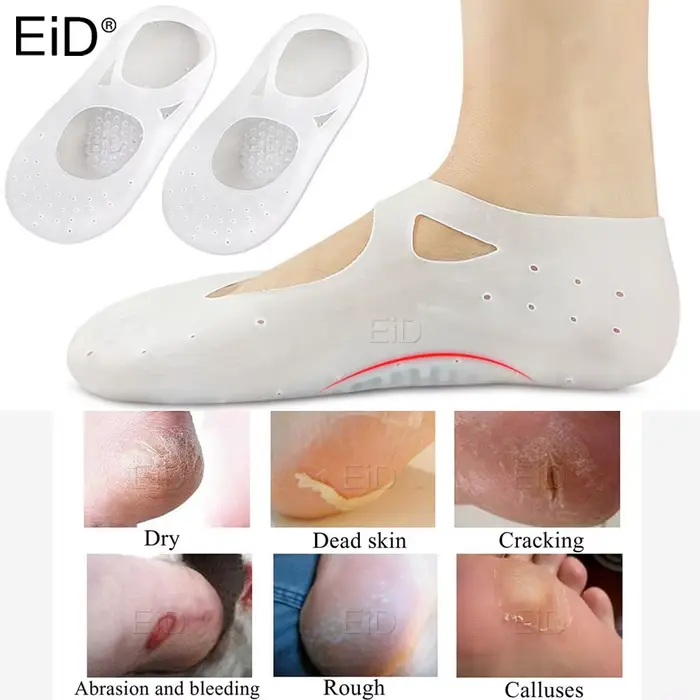 EiD – chaussettes en Gel de Silicone pour les pieds, soins anti-gerçures, anti-douleur, anti-fissure