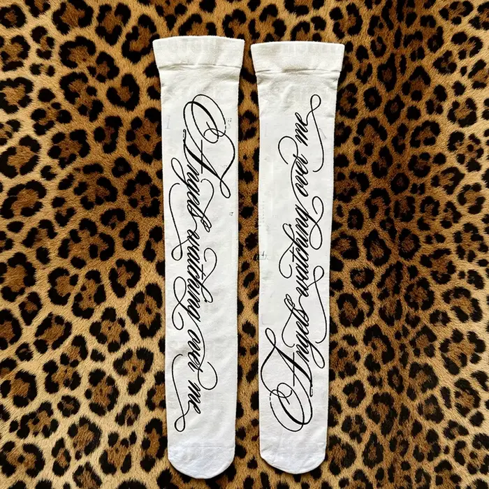 Chaussettes hautes pour filles Emo, style japonais des années 2000, chaussettes fines Kawaii, style 