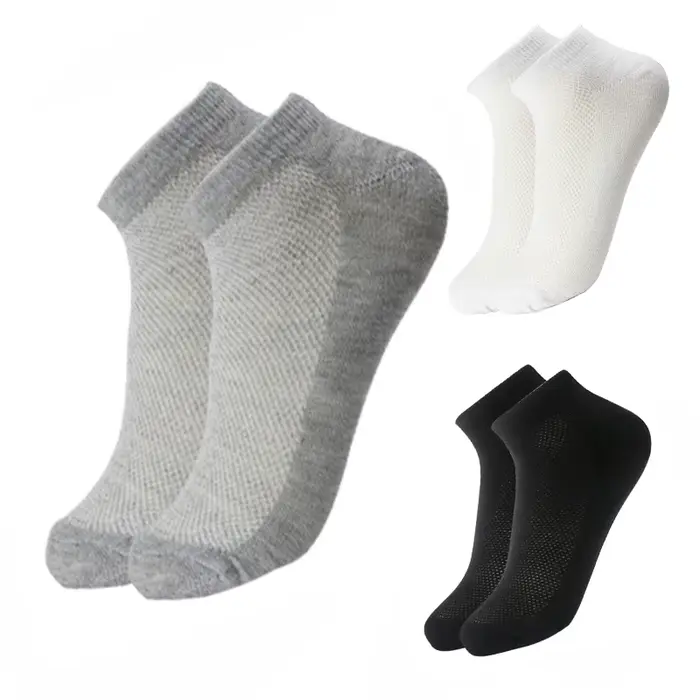 10 paires/lot chaussettes respirantes pour hommes cheville courte élastique couleur unie maille coton affaires unisexe chaussette grande taille EU38-46