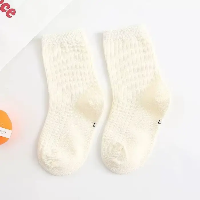Chaussettes en tube pour enfants, automne et hiver, couleur bonbon, coton, couleur unie, pour garçon