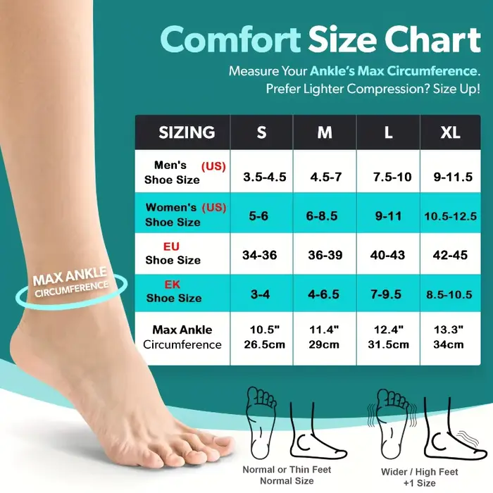 1 Paire de Chaussettes de Compression Cheville Haute Qualité avec Soutien de la Voûte Plantaire et de la Cheville, Manchons de Pression pour les Pieds, Conception à Bout Ouvert, Chaussettes pour Neuro