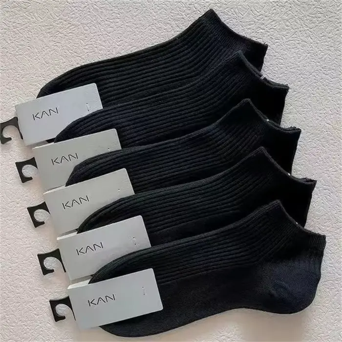5 paires/pack chaussettes femmes 100% coton Invisible absorbant la sueur filles Tube bas bateau chau