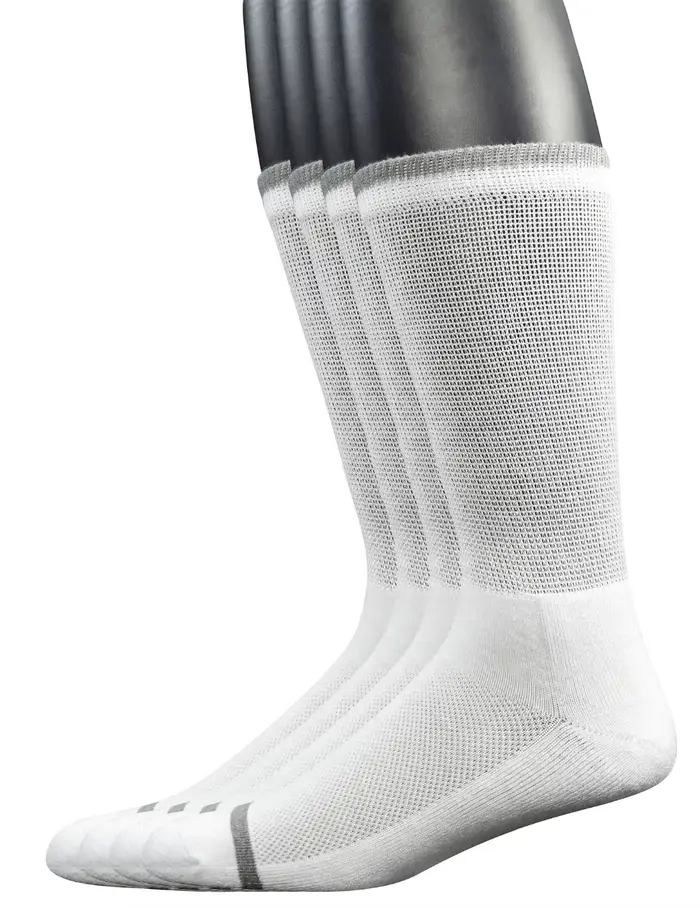 Chaussettes d'équipage en bambou pour hommes diabétiques, Parker sans couture, semelle coussin, 4 pa