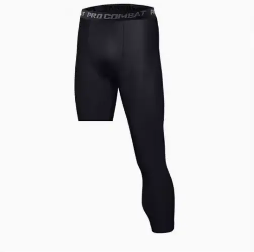 Collants de Compression à une jambe pour hommes, pantalons de Compression en Polyester, collants d'e