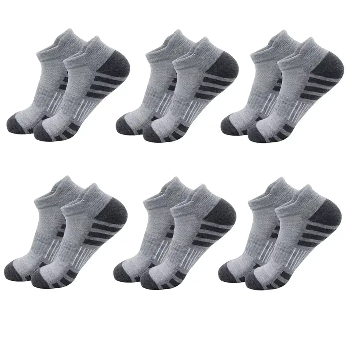 6/24 paires de chaussettes de course athlétiques à la cheville, chaussettes de sport rembourrées et 