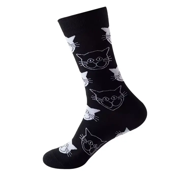5 paires hommes chien chaussettes mi-mollet chaussettes coton Animal chien imprimé hommes femmes cha