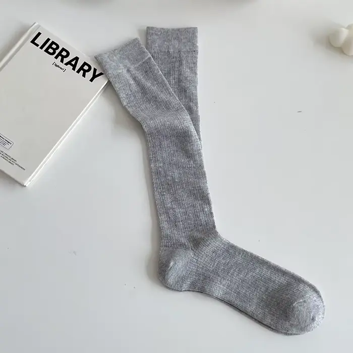 Balletcore – chaussettes mi-mollet pour femmes, chaussettes froissées blanches et noires, bas d'été 