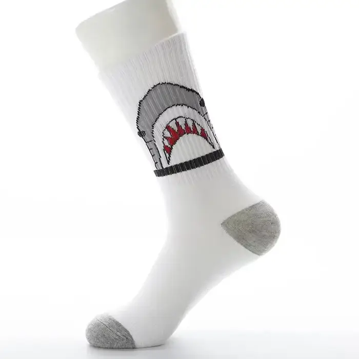 Chaussettes de haute qualité à motif de requin pour femmes et hommes, style hip-hop, style street, s