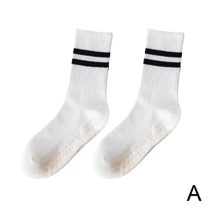 Chaussettes de sport en coton à tube moyen, 8 couleurs, en silicone non ald, pour le fitness d'intér