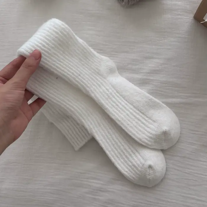Femmes épais chaud genou chaussettes automne hiver femmes laine cachemire bas thermique filles coule
