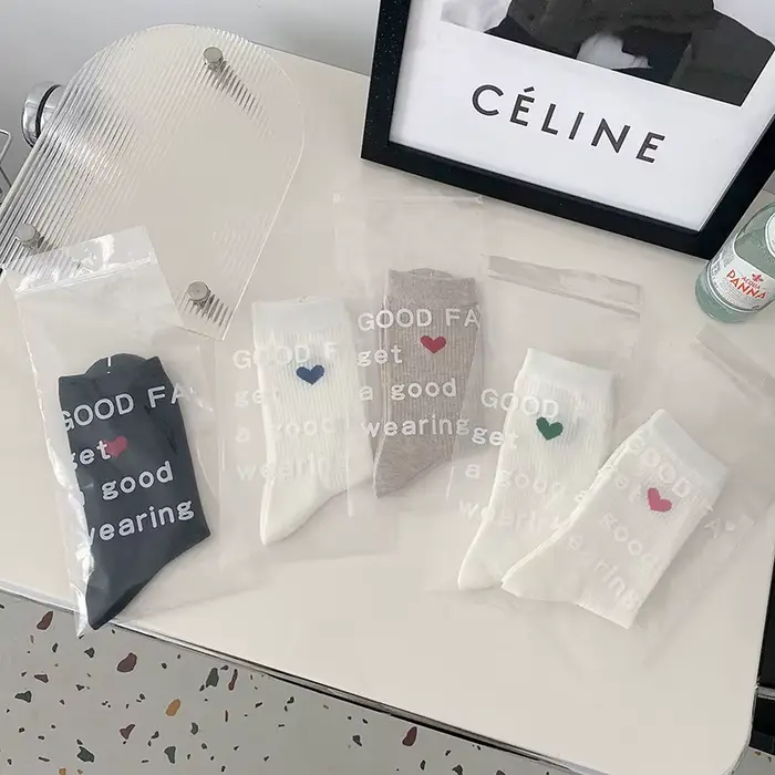 Chaussettes pour femmes coréen amour Simple polyvalent doux Kawaii mi Tube